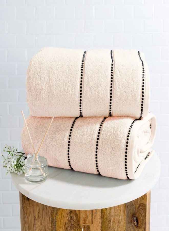 Lavish Home 2-Piece Luxury Bathroom Towels Set - Made From 100% Zero Twist Cotton - Quick Dry, Soft, and Absorbent Bath Towels by Lavish Home (Beige) - Image 4