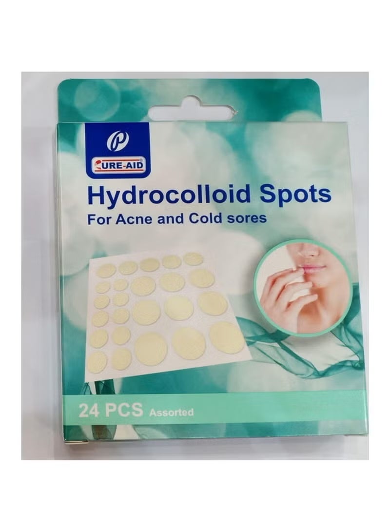 Cure Aid Hydrocolloid Spots for Acne & Cold Sores – 24 PCS