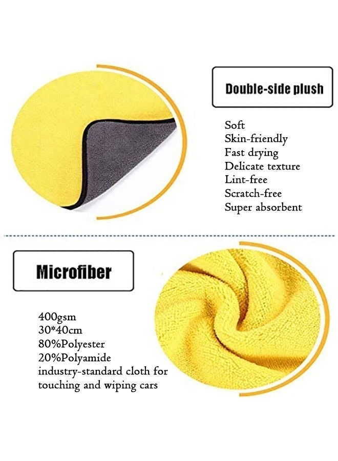 Pack Of 6 Car Drying Microfiber Towel Multicolour 30*40cm - Image 5