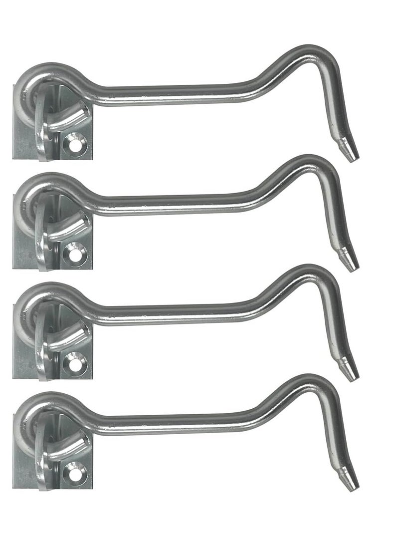 RACO Aluminium Cabin Door Gate Hook and Metal Door Eye Bolt Latch Window Eye Lock with Mounting Screws Pack Of 4 - Image 1