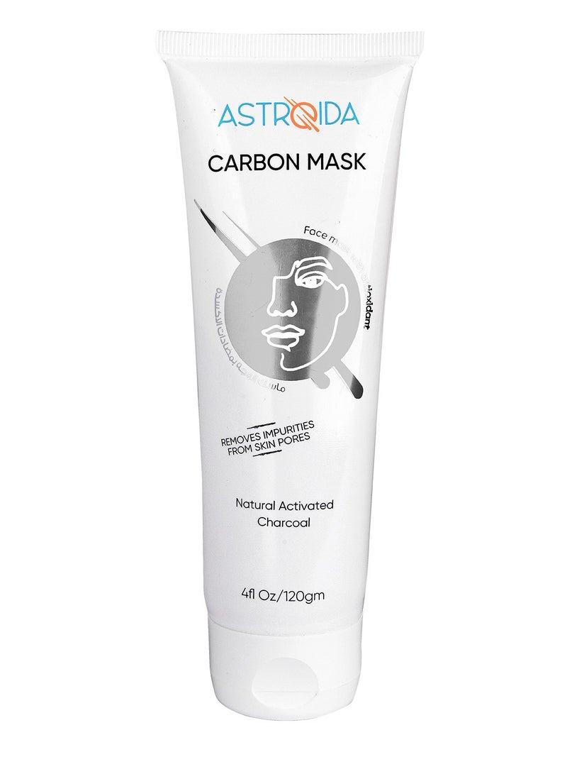 Astroida Astroida Carbon Creamy Mask with Natural Activated Charcoal & Anti-oxidants - 10 Minutes Mask - Removes Impurities from Skin pores Protects against Acne & Face Oxidation Removes Free Radicals -120gm  - Image 1