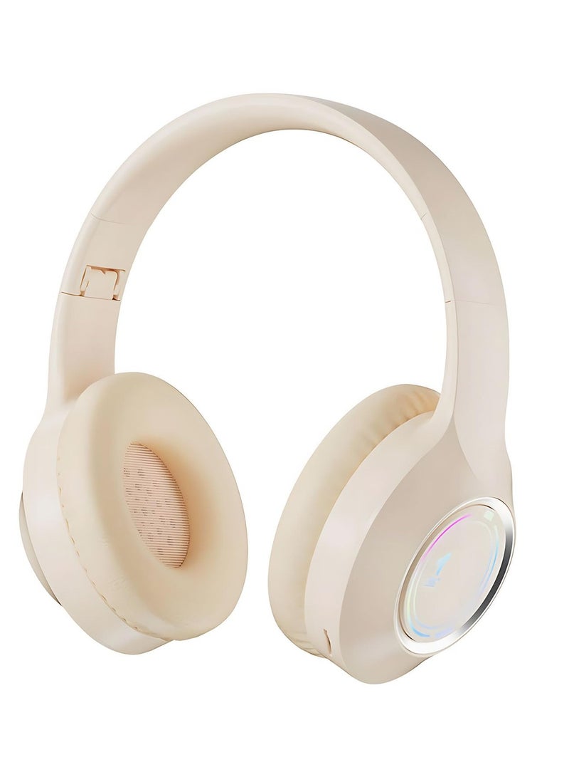Digipace Bluetooth Headphones, Colorful LED Lights Comfort Foldable Headset, 6 Hours Playtime Lightweight Wireless Headphones, HD Stereo Sound Over Ear Headphones - Image 1