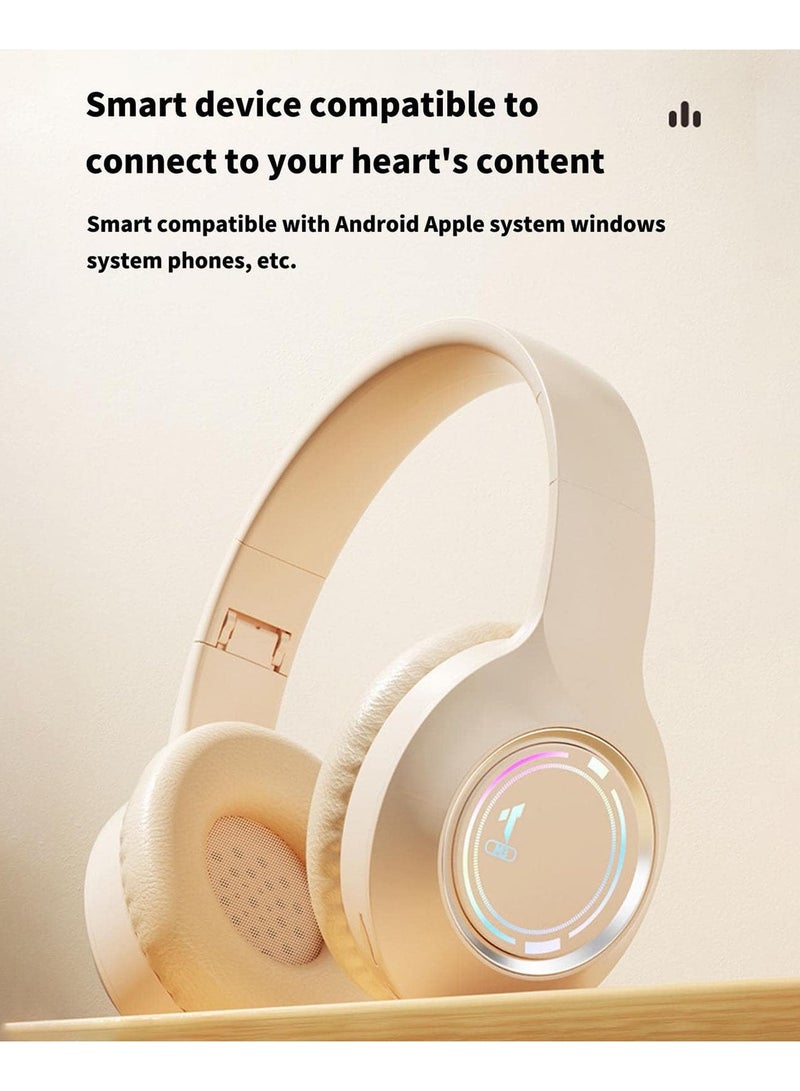 Digipace Bluetooth Headphones, Colorful LED Lights Comfort Foldable Headset, 6 Hours Playtime Lightweight Wireless Headphones, HD Stereo Sound Over Ear Headphones - Image 3