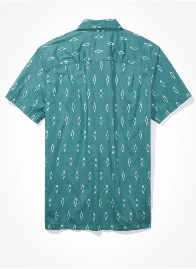 American Eagle AE Printed Button-Up Resort Shirt
