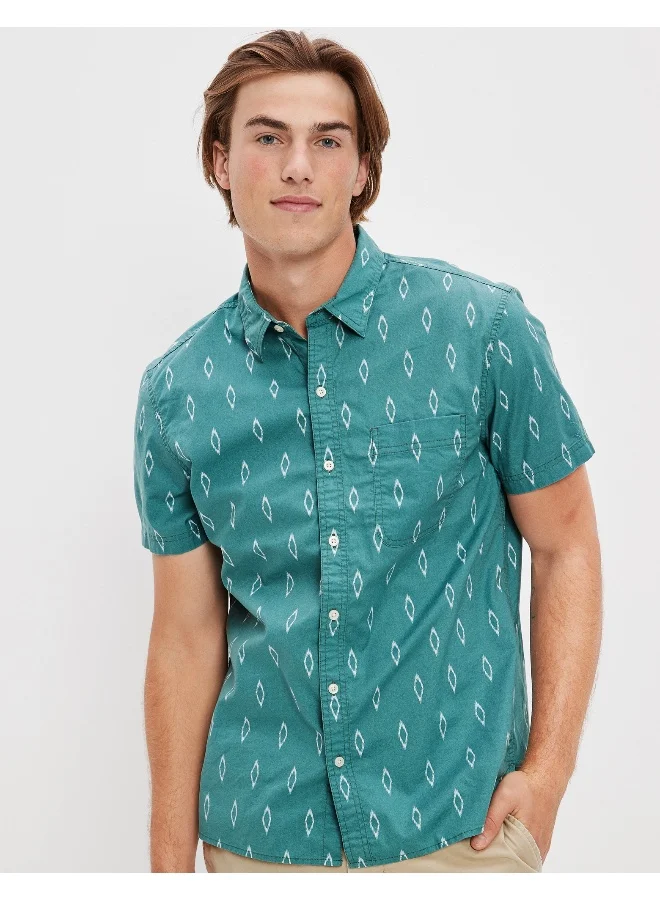 American Eagle AE Printed Button-Up Resort Shirt