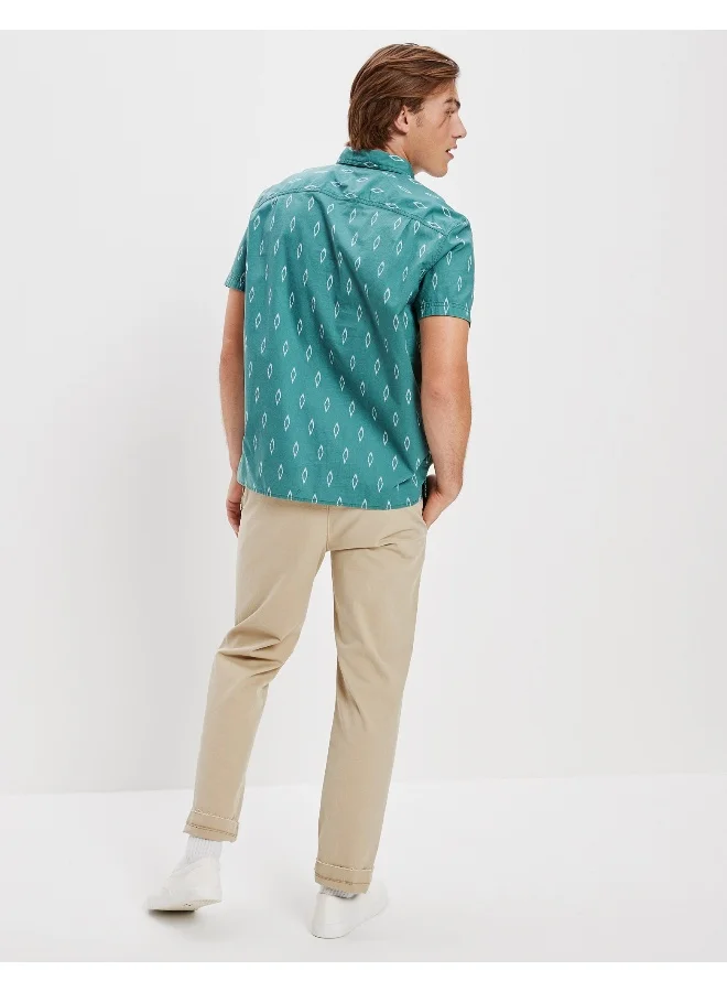 American Eagle AE Printed Button-Up Resort Shirt