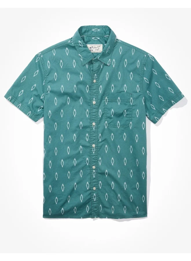 American Eagle AE Printed Button-Up Resort Shirt