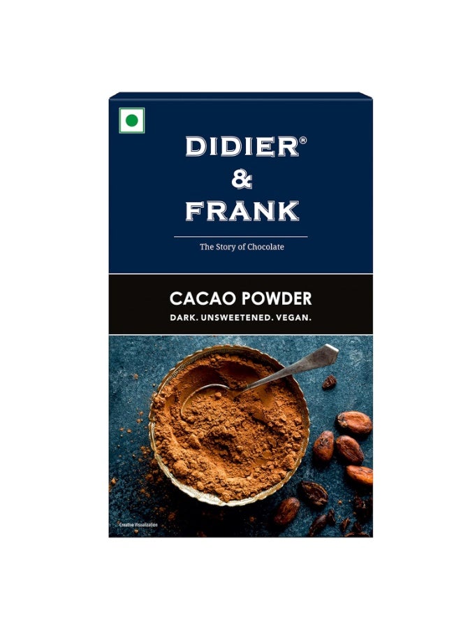 Didier & Frank Pure Cacao Powder, 80g - Unsweetened Dark Cocoa for Baking, Desserts, Smoothies, Hot Chocolate & Cakes - Image 1