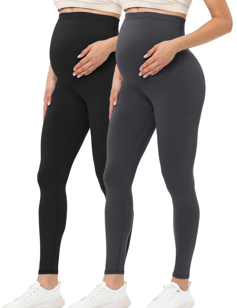 Buttergene Womens Maternity Leggings over the Belly Pregnancy Active Wear Workout Yoga Tights Pants
