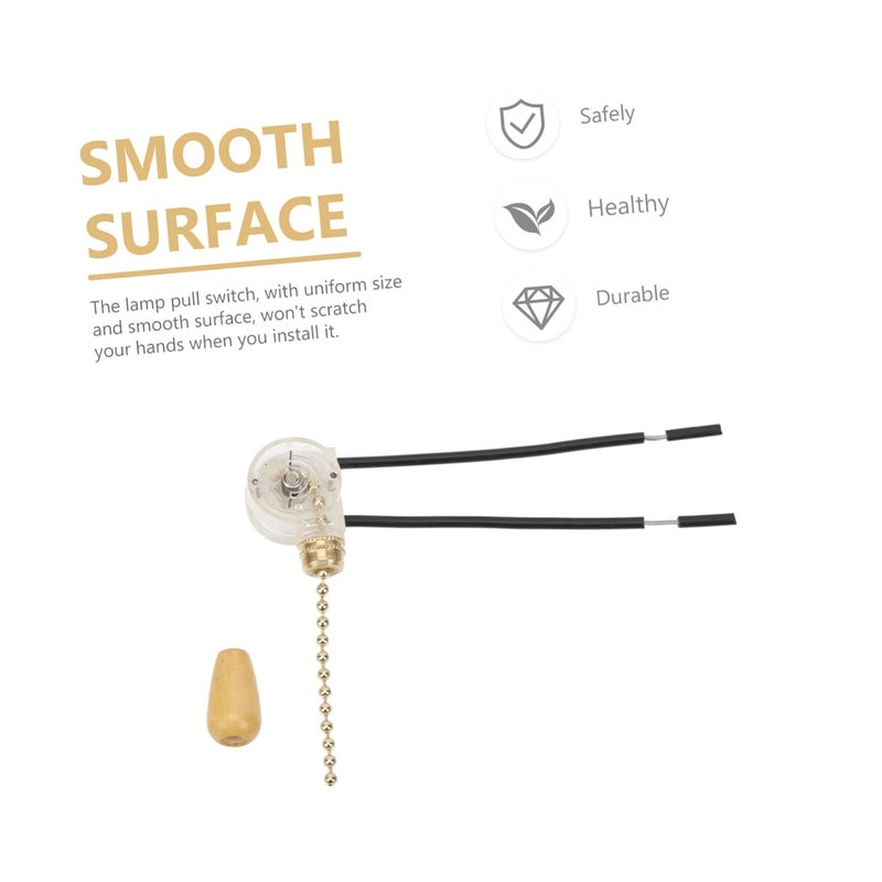 Artibetter 2 Pack Modern Brass Ceiling Lamp Pull Switch Replacement Knob - Image 3