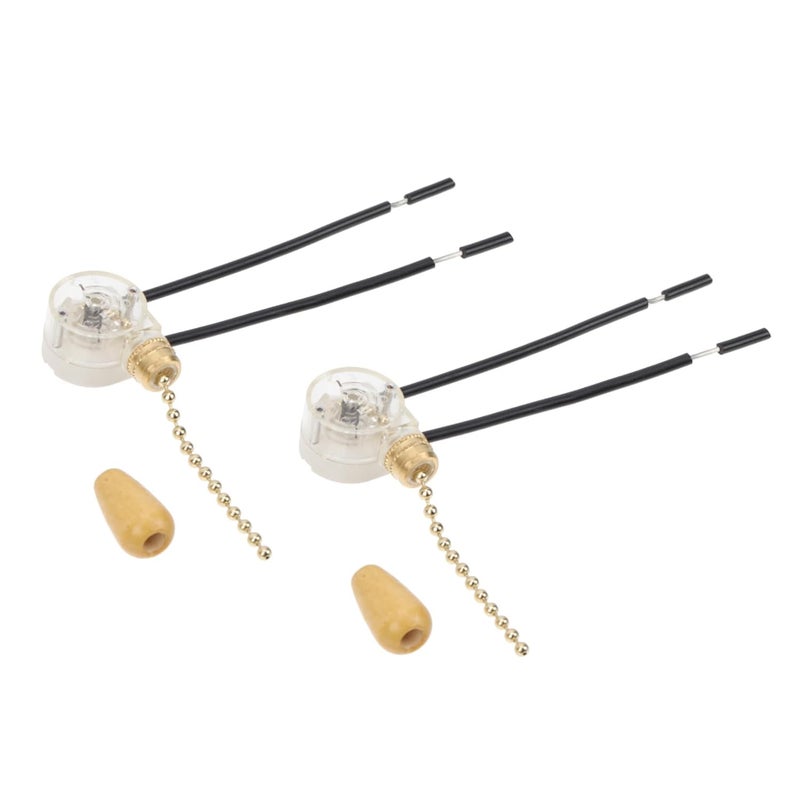 Artibetter 2 Pack Modern Brass Ceiling Lamp Pull Switch Replacement Knob - Image 1