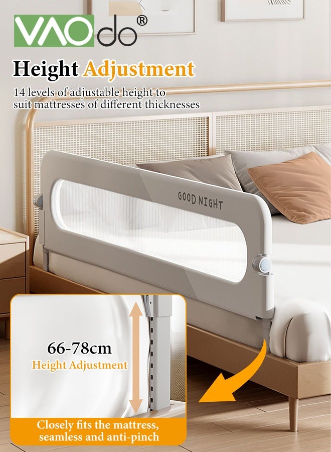 فاو دو واقي درابزين سرير للأطفال الصغار، درابزين جانبي لسرير الأطفال الصغار لسرير مزدوج، كامل، كوين بحجم سرير بطابقين يتأرجح لأسفل درابزين سرير الأطفال الجانبي الطويل الخارجي للأطفال - Image 4