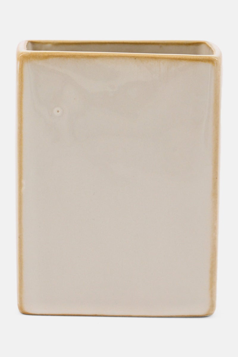 Muy Mucho Glass Toothbrush Holder, Off White  - Image 1