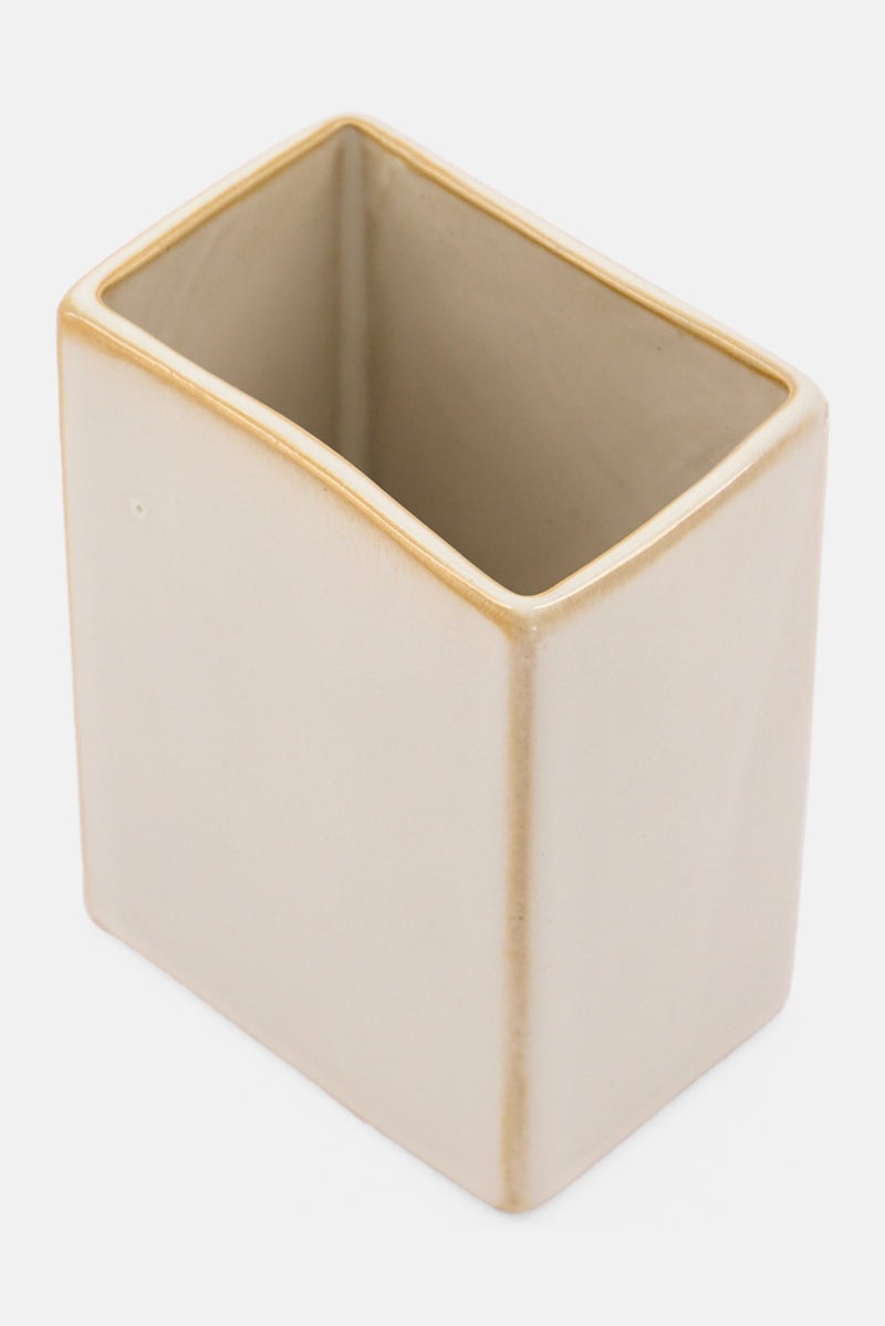Muy Mucho Glass Toothbrush Holder, Off White  - Image 2