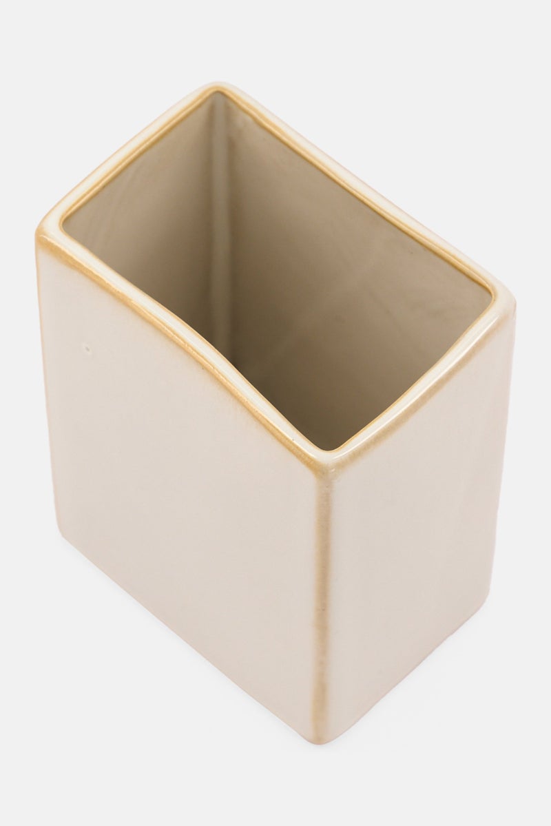Muy Mucho Glass Toothbrush Holder, Off White  - Image 3