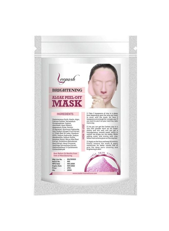 leeposh قناع تقشير فاخر من الطين الطحالب لتفتيح البشرة 20 جرام - Image 2