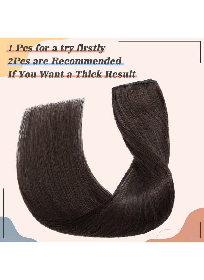 S-noilite - Clip In Hair Extensions Human Hair One Piece/5 Clips/3/4 Full Head Clip In Human Hair Standard Weft Clip In Extensions 100% Real Human Hair Straight 14 Inch (40Cm)45G 02 Dark Brown - Image 1