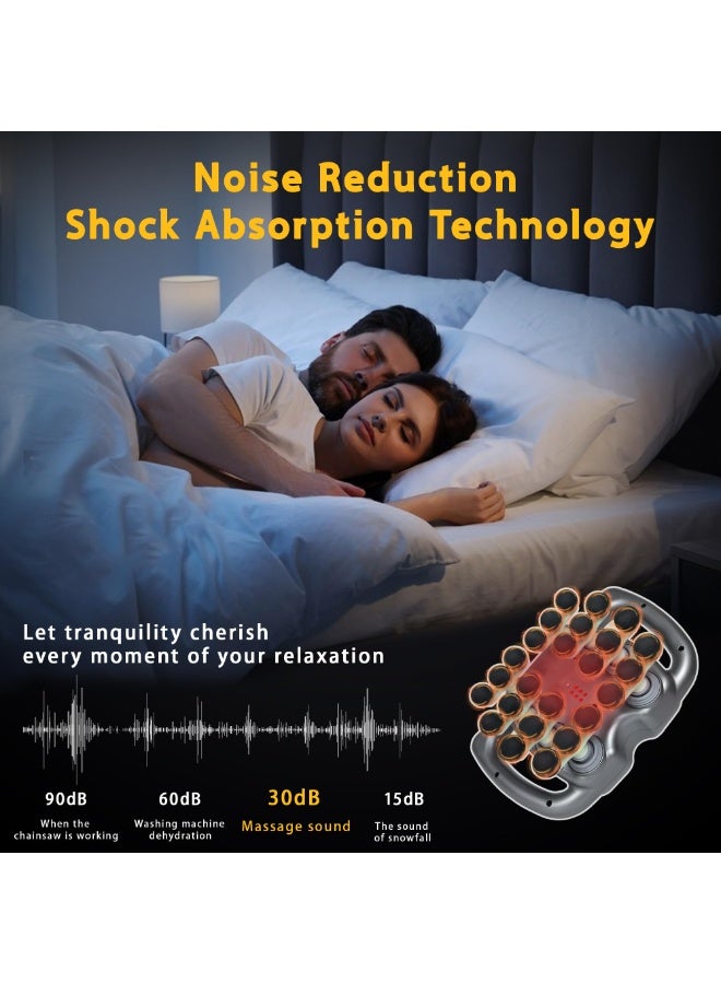 WALALLA 24 Head Massage Gun Set, Massage Gun Deep Tissue Portable with 9 Modes 99 Intensities, Red Light Massager for Legs, Waist, Neck, Back, Buttocks Muscles Pain Relief,Gray - Image 3