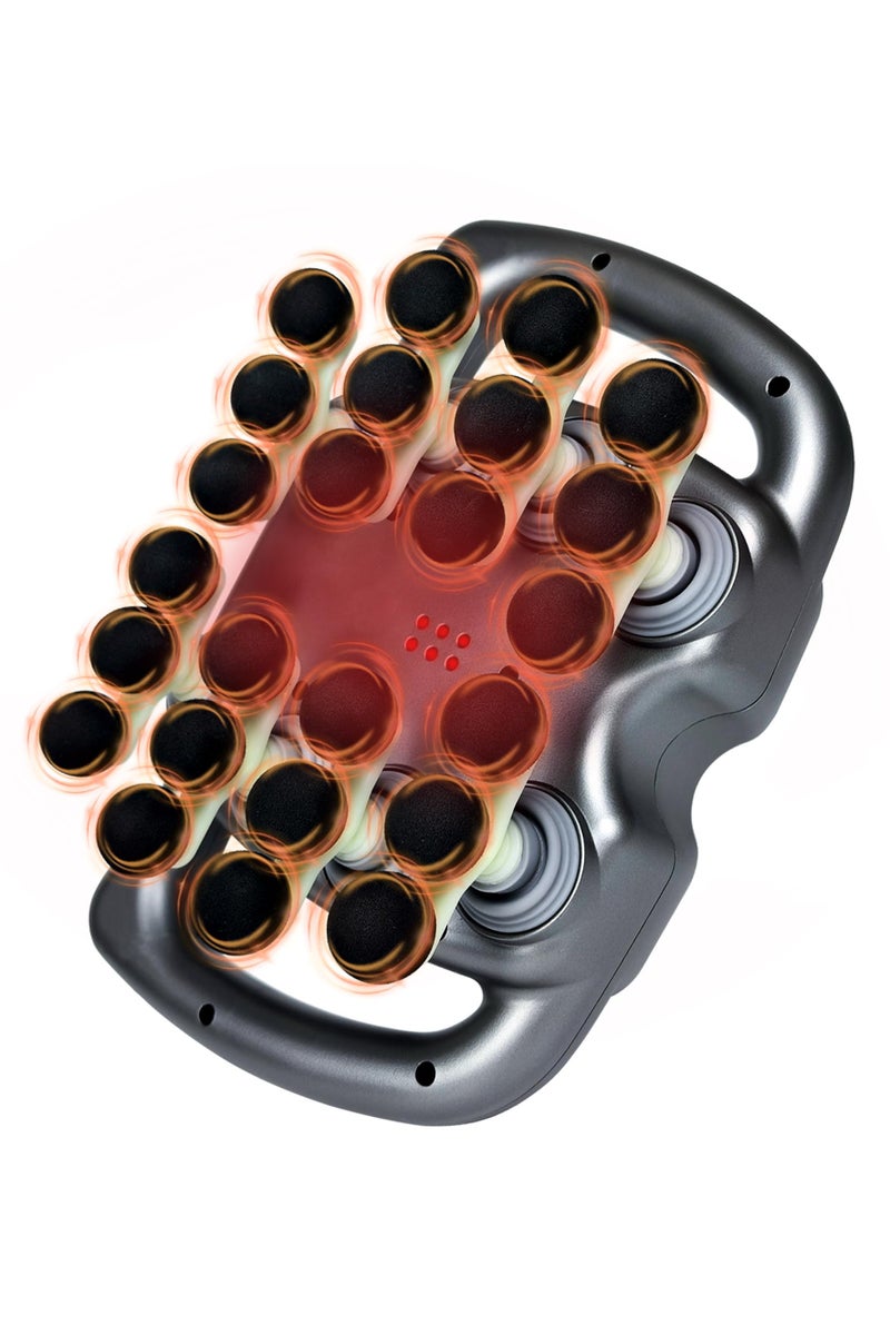 WALALLA 24 Head Massage Gun Set, Massage Gun Deep Tissue Portable with 9 Modes 99 Intensities, Red Light Massager for Legs, Waist, Neck, Back, Buttocks Muscles Pain Relief,Gray - Image 1