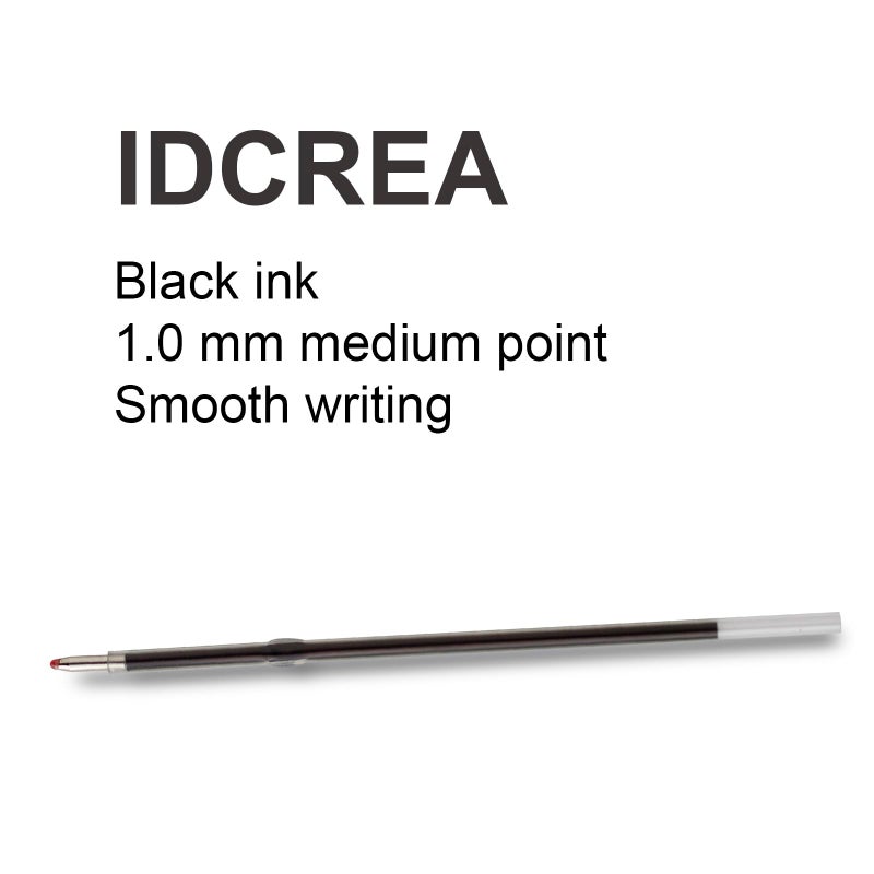 Idcrea Ballpoint Pen Refills, Retractable, Length107 mm, 1.0 mm Medium Point, 100 Pack - Image 3