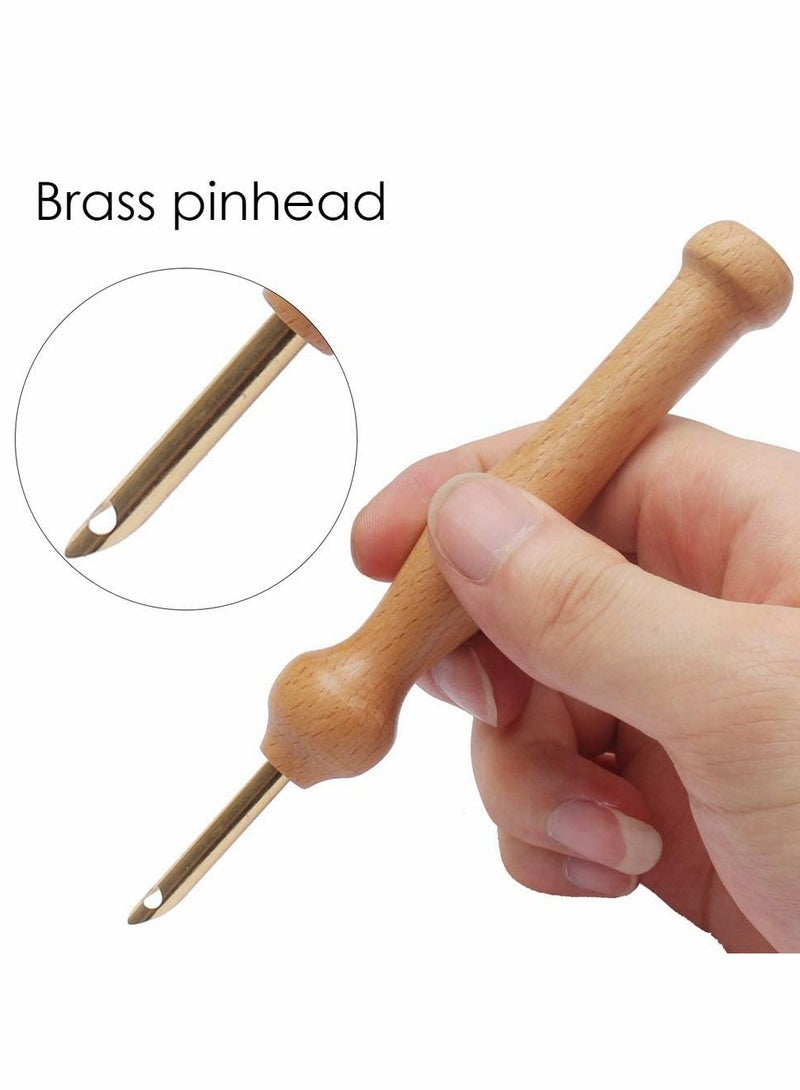 Excefore Punch Needle, Wooden Embroidery Pen Punch for DIY Craft Stitching Applique Embellishment 2 Pack - Image 2