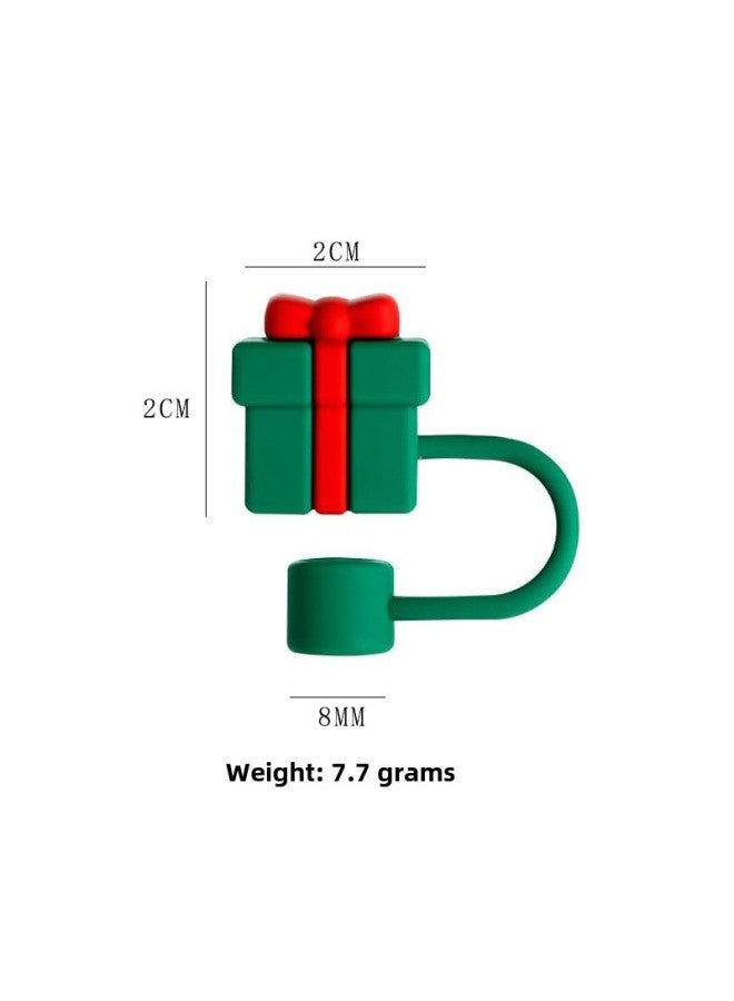 Cartoon Soft Silicone Dustproof Straw Cap Straw Plug Glass Cup Accessories 8mm Diameter-Color: Gift Box-Specifications:1 Bag (without Straw)  - Image 1
