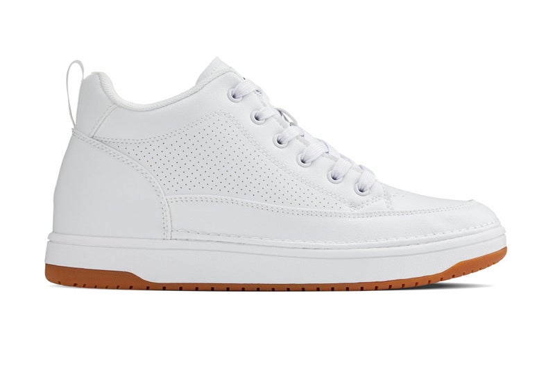 CALTO Men's Invisible Height Increasing Elevator Shoes - White & Gum Sole Casual Low-top Leatherette Sneakers - 2.4 Inches Taller - Q272 - Size 10 D(M) US - Image 4