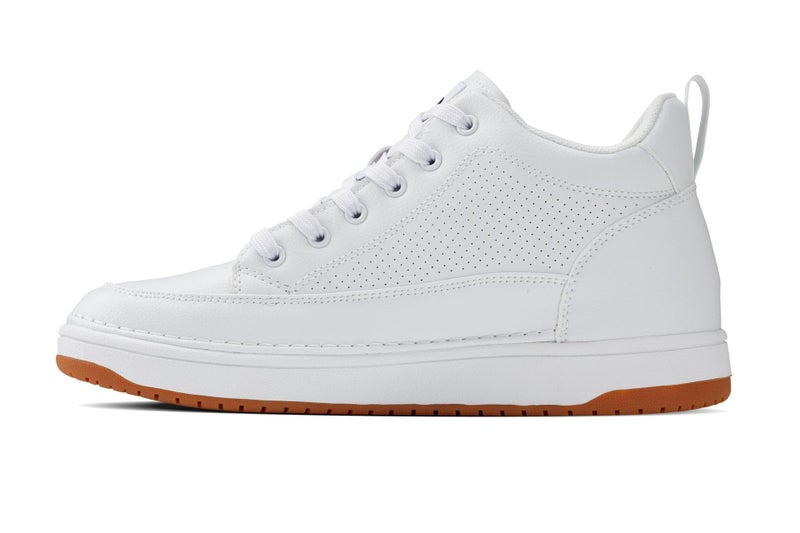 CALTO Men's Invisible Height Increasing Elevator Shoes - White & Gum Sole Casual Low-top Leatherette Sneakers - 2.4 Inches Taller - Q272 - Size 10 D(M) US - Image 5