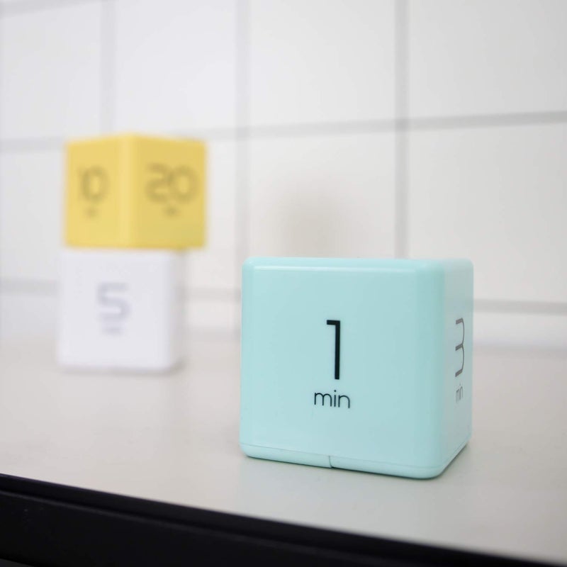 mooas Cube Timer (Mint), Flip Timer Productivity Timer, Time Management, Block Timer Kids Cube Timer Kitchen Timer Desk Timer for Studying Workout Classroom 1, 3, 5, 10 min Timer Setting - Image 3