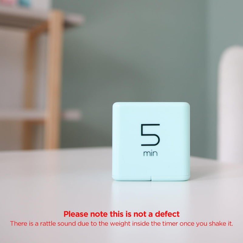 mooas Cube Timer (Mint), Flip Timer Productivity Timer, Time Management, Block Timer Kids Cube Timer Kitchen Timer Desk Timer for Studying Workout Classroom 1, 3, 5, 10 min Timer Setting - Image 2