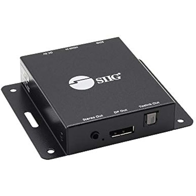 SIIG HDMI TO DISPLAYPORT CONVERTER ADAPTER, ONE-WAY HDMI 2.0 SOURCE TO DP 1.2 DISPLAY,4K60 & 1080P144HZ,HDCP 2.2,EDID,AUDIO EXTRACT TO TOSLINK/3.5MM,TAA COMPLIANT,ESD PROTECTION CE-H26A11-S1 - Image 1
