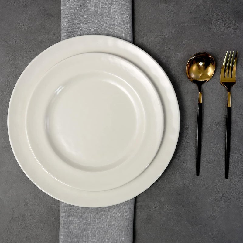 TP 85 Melamine Dinner Plates 6piece Plate Set Unbreakable Serving Dishes for Indoor and Outdoor Unbreakable Dinner Service for 6 Ivory - Image 2