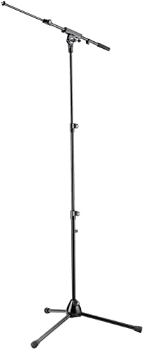 KM K&M Konig & Meyer 25200.500.55 Microphone Stand With 2 Piece Telescopic Boom Arm | Easy Height Adjustment | Folding Leg Design | Non-Slip Tripod Base | Pro Grade for all Musicians | German Made - Image 4