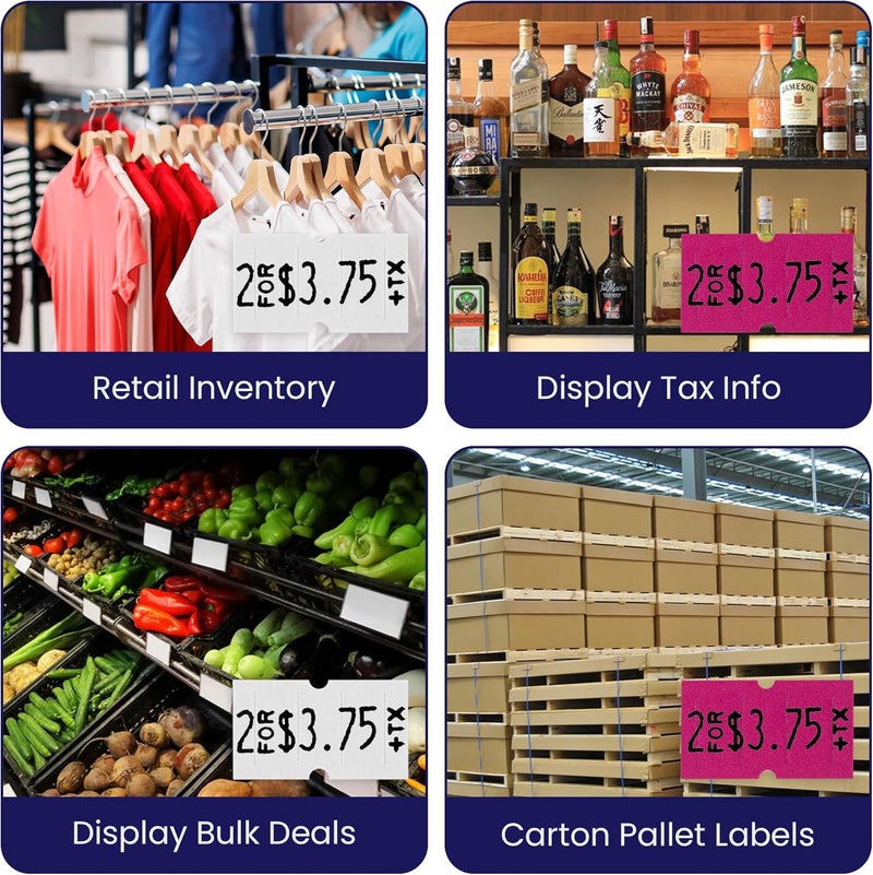 Perco Lite 1 Line Price Gun with Labels Kit - Includes 3 White Rolls, 3 Fluorescent Pink Rolls, 2 Ink Rollers, 1 Ink roll and Labels Pre-Loaded - Image 5