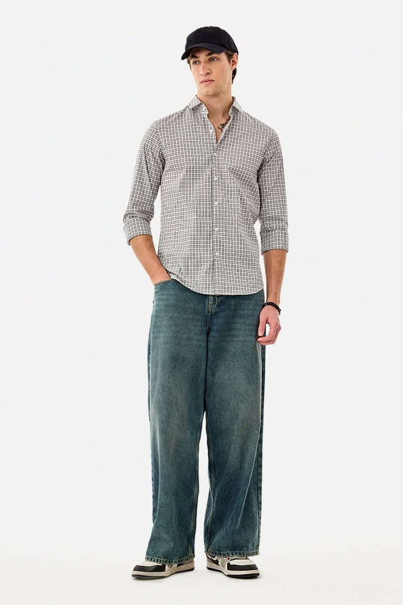 SNITCH Slim Fit Stretch Checks Shirt