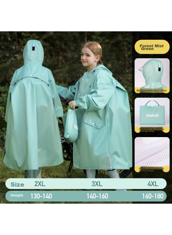 Tiantianzai Children's Raincoat For Older Kids With Backpack Space For Girls And Boys, Elementary And Middle School Students' Waterproof Poncho For School And Outdoor Cycling - Image 1