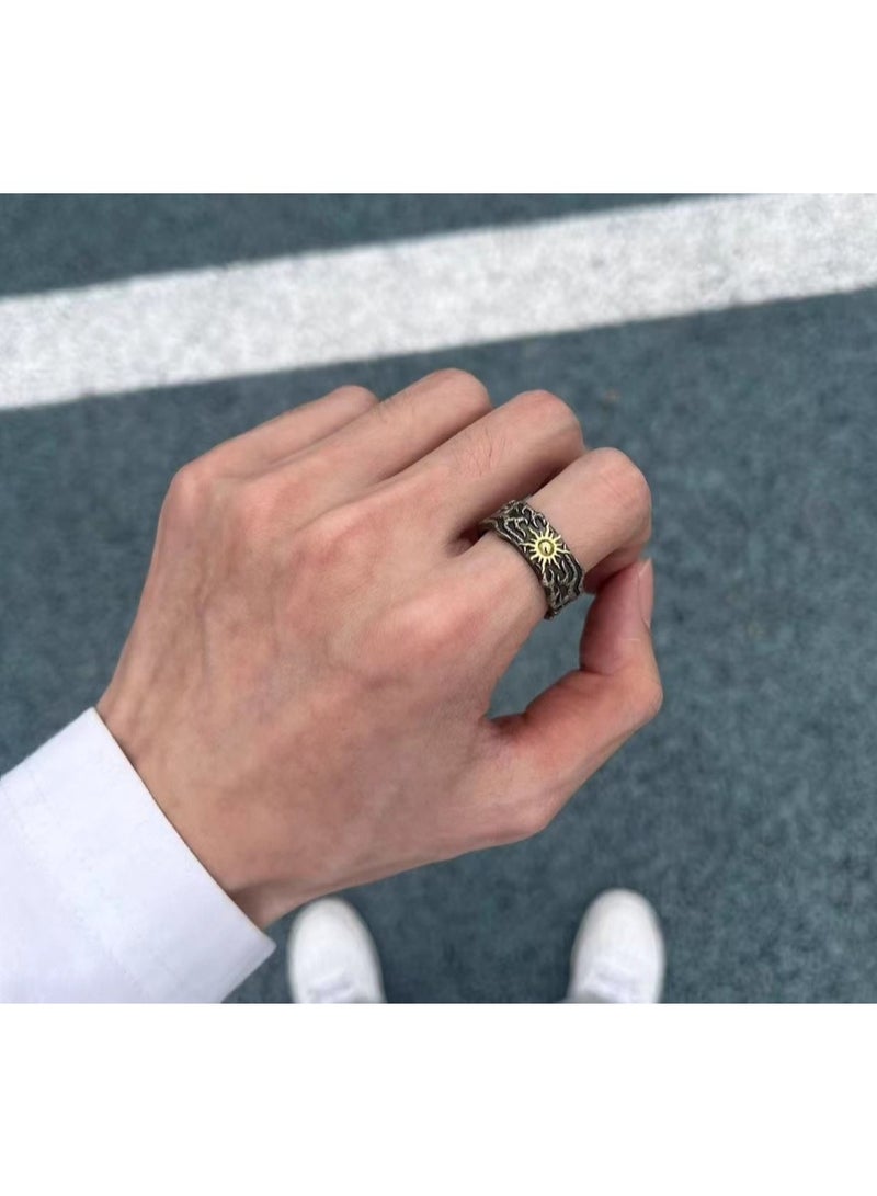 Men Adjustable Ring Sliver S925 Ring Elegant Unique Retro Sliver  Non-Fading Open Ring - Image 3