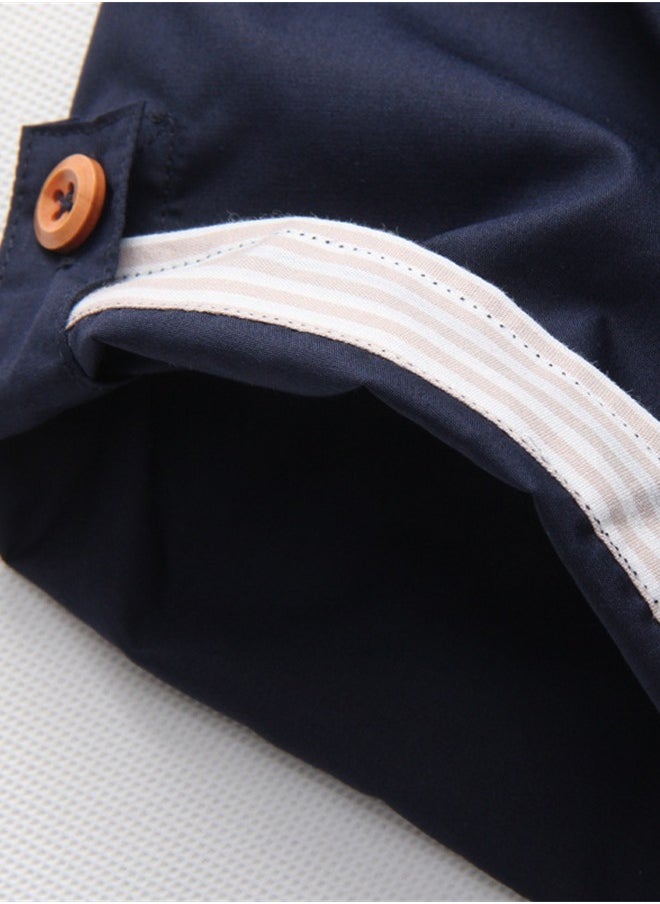 Generic - Slim Version Handsome Standing Collar Short-sleeved Jacket Men Blue - Image 1