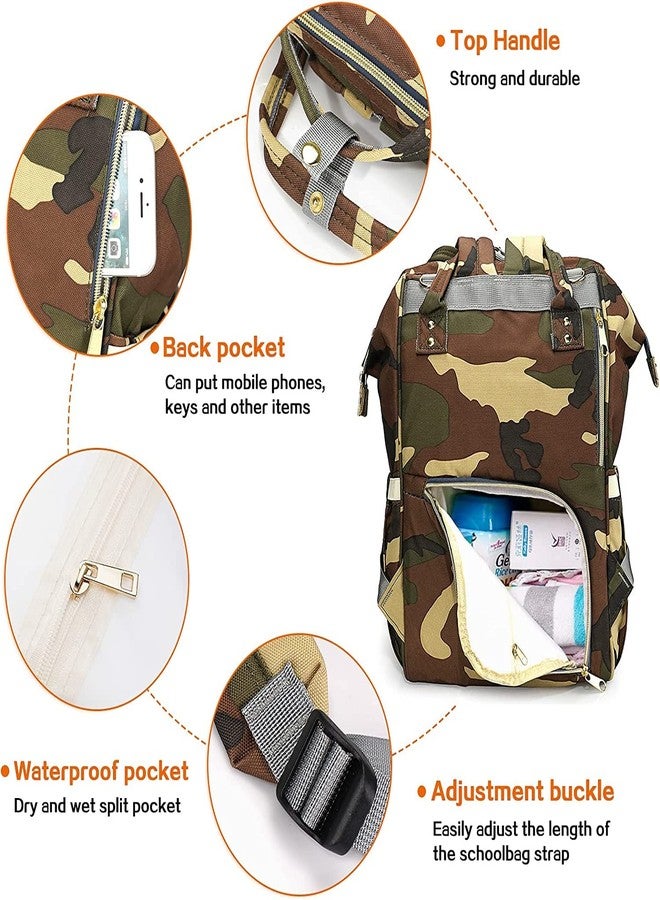 LIMHOO Diaper Bag Backpack for Men Dad, Waterproof Large Canvas Camo Nappy Bags, Baby Care Bag (Jungle Camouflage) - Image 3