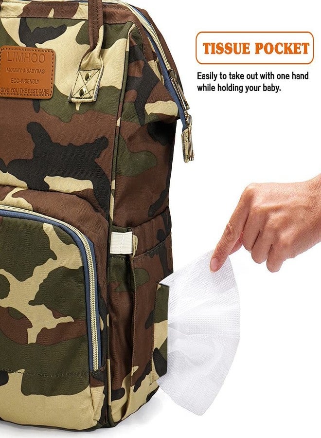 LIMHOO Diaper Bag Backpack for Men Dad, Waterproof Large Canvas Camo Nappy Bags, Baby Care Bag (Jungle Camouflage) - Image 5
