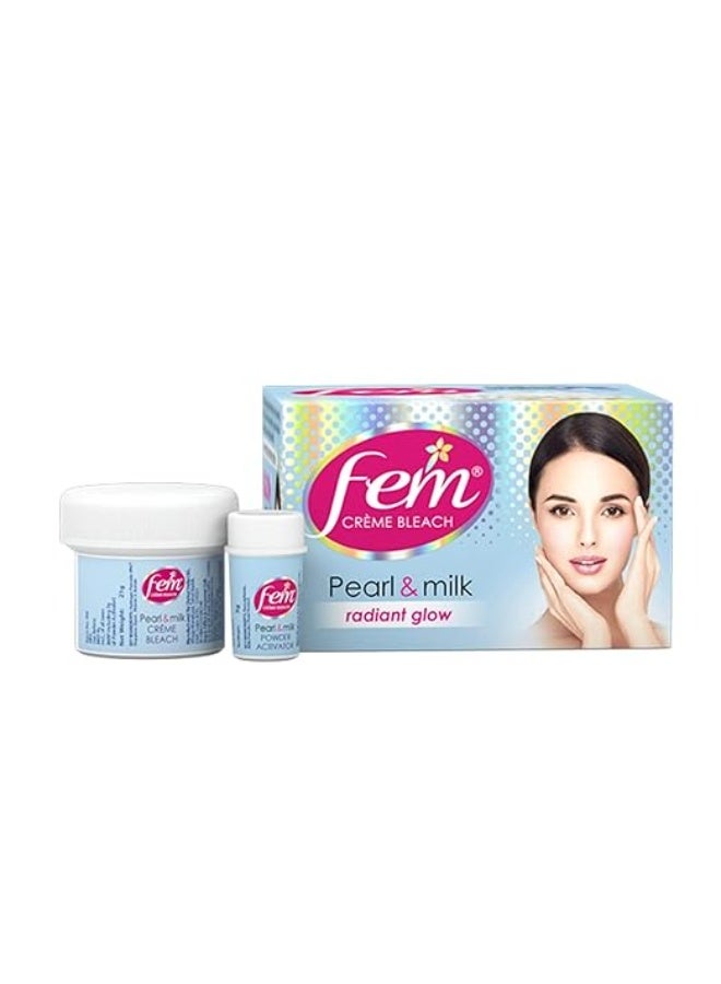 Fem Fairness (Pearl & Milk) Crème Bleach - 24g | Advanced Skin Radiance System | Enriched with Goodness of Real Pearl Essence, Vitamin E & Milk | With Rejuvenating Fragrance | No Added Parabens, Silicones & Ammonia - Image 4