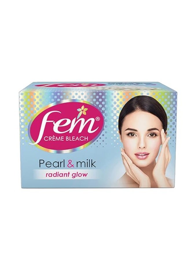 Fem Fairness (Pearl & Milk) Crème Bleach - 24g | Advanced Skin Radiance System | Enriched with Goodness of Real Pearl Essence, Vitamin E & Milk | With Rejuvenating Fragrance | No Added Parabens, Silicones & Ammonia - Image 1
