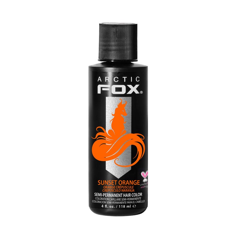 ARCTIC FOX Vegan and CrueltyFree SemiPermanent Hair Color Dye 4 Fl Oz SUNSET ORANGE