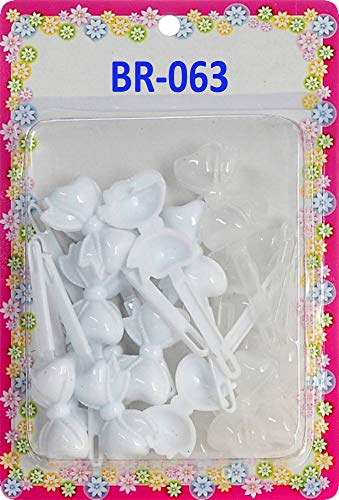 Tara Girls Self Hinge Plastic Bow Hair Barrettes Selection (CLEAR WHITE RIBBON) - Image 1