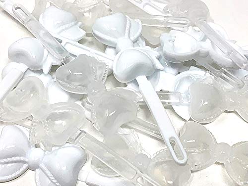 Tara Girls Self Hinge Plastic Bow Hair Barrettes Selection (CLEAR WHITE RIBBON) - Image 2