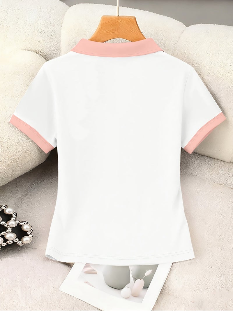 Women's Short Sleeve Crew Neck T - Shirt - Solid Color Blouse - Compatible Basic Top Suitable for Summer & Spring, Machine Washable Casual Shirt, Minimalist Wardrobe Essential for... - Image 2