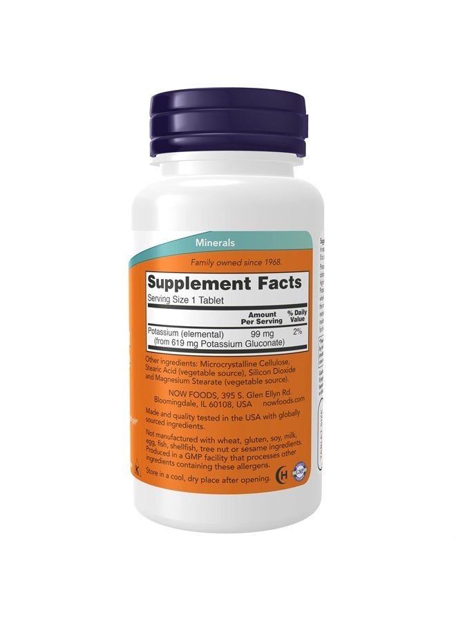 now Supplements, Potassium Gluconate 99mg, Easier to Swallow, Essential Mineral*, 250 Tablets - Image 2