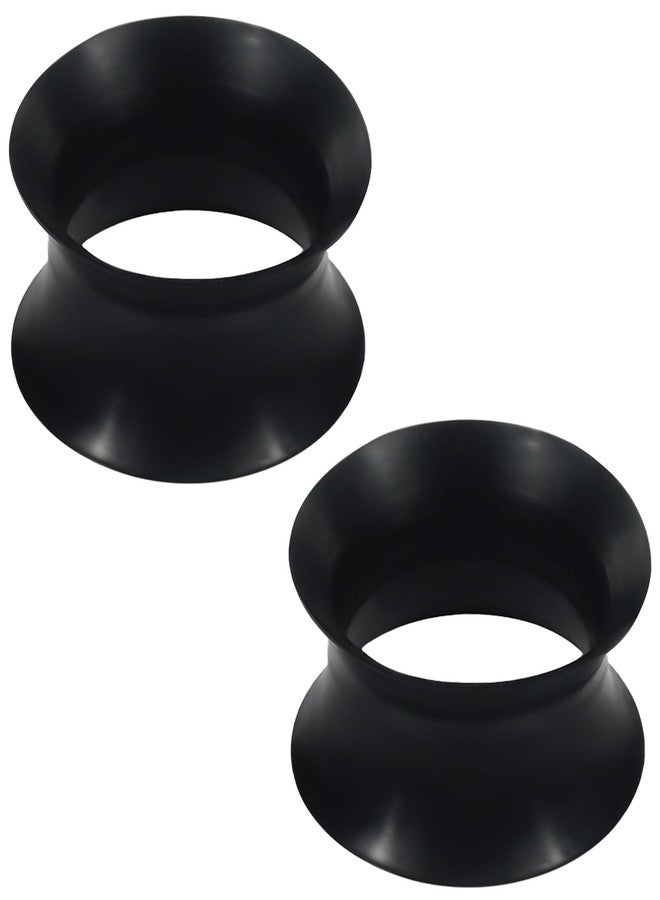 Ocptiy 44mm Black Silicone Gauges Tunnels Plugs for Ears Stretchring Kit Earrings Platic Rubber Ear Extra Thin Soft Tunnels Plugs Double Flare Hollow Gauges Size 44 mm Piercing Women Men 1 3/4 inch - Image 1