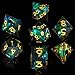 YEMEKO DND Dice Set Handmade 7 Accessories Sharp Edge Dice for Dungeons and Dragons TTRPG Games MultiSided RPG Polyhedral Resin Sharp Edge Dice Roleplaying GamesDark - Image 2