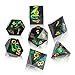 YEMEKO DND Dice Set Handmade 7 Accessories Sharp Edge Dice for Dungeons and Dragons TTRPG Games MultiSided RPG Polyhedral Resin Sharp Edge Dice Roleplaying GamesDark - Image 4